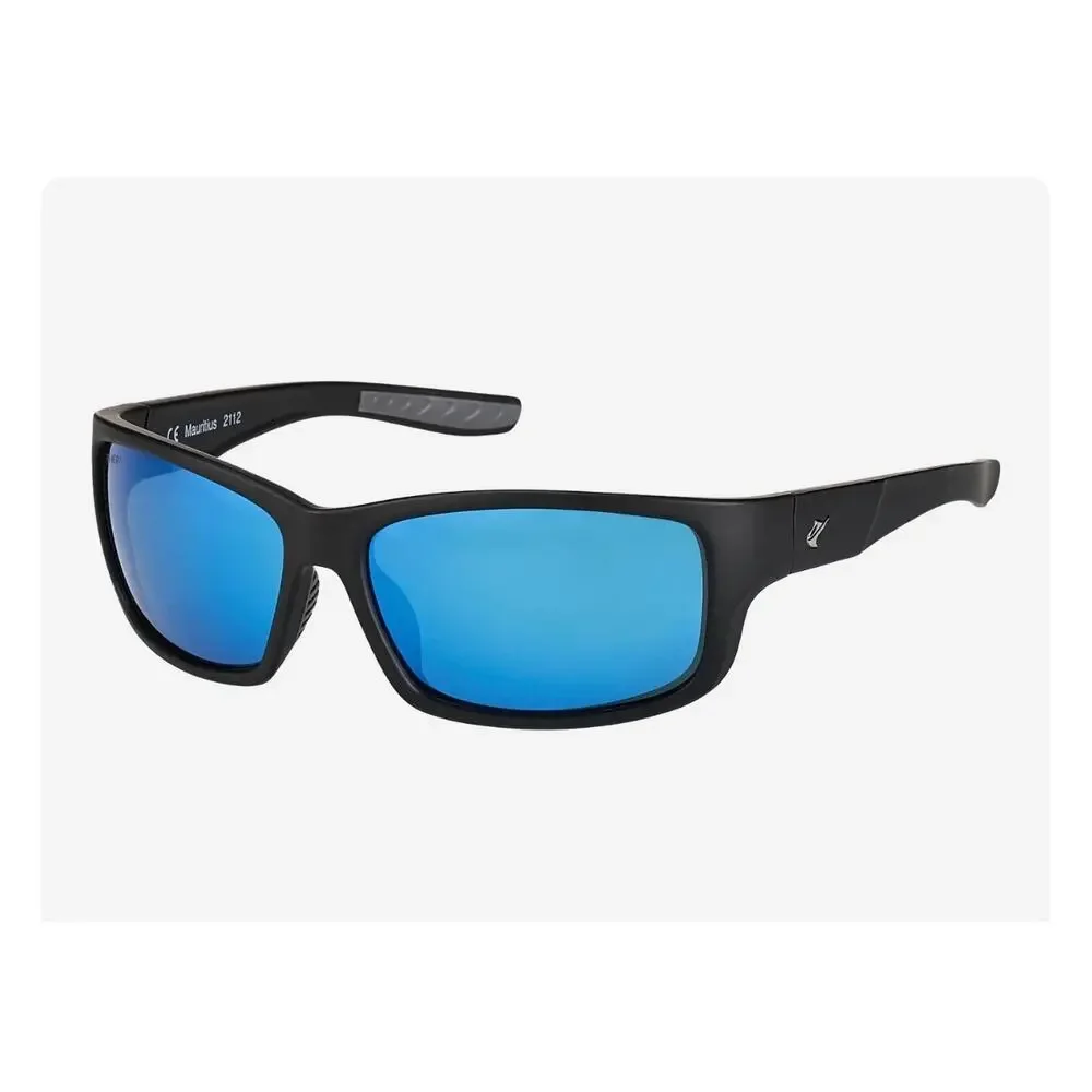 Fin-Nor RT Matte Black Blue Mirror Polycarbonate Polarized Sunglasses